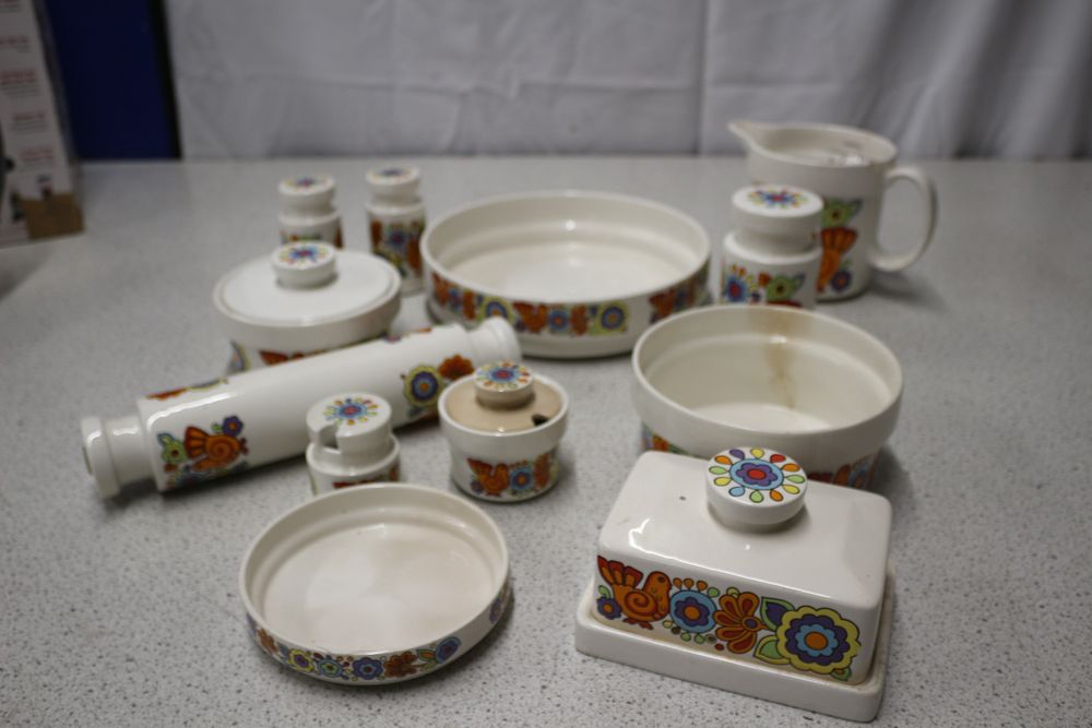 Lot 380: A Set of 12 Lord Nelson Pottery Gaytime Kitchenware Pieces