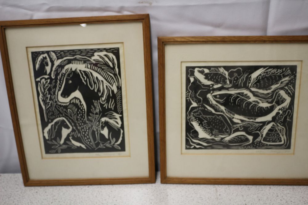 Lot 386: A Pair of Helen Holderness? Framed Lithograph Prints