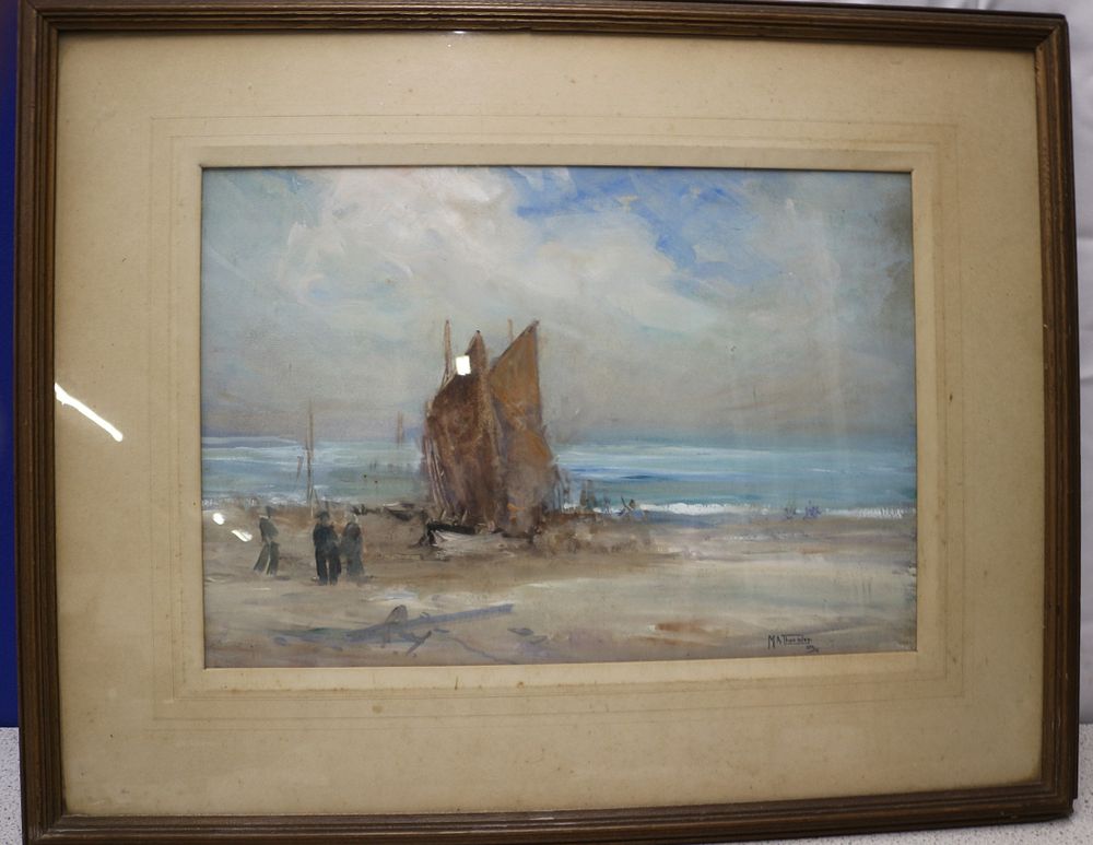 Lot 486: A Framed Coastal Seascape Watercolour, Signed Morgan Alfred Thornley.