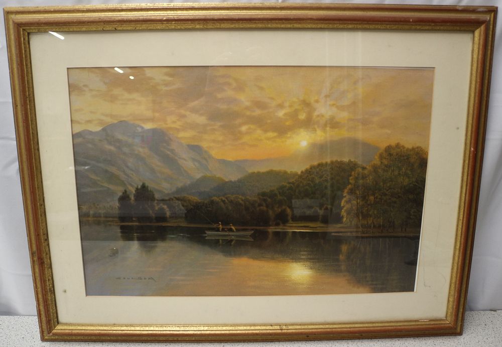 Lot 487: Framed Landscape Print Signed Coulson