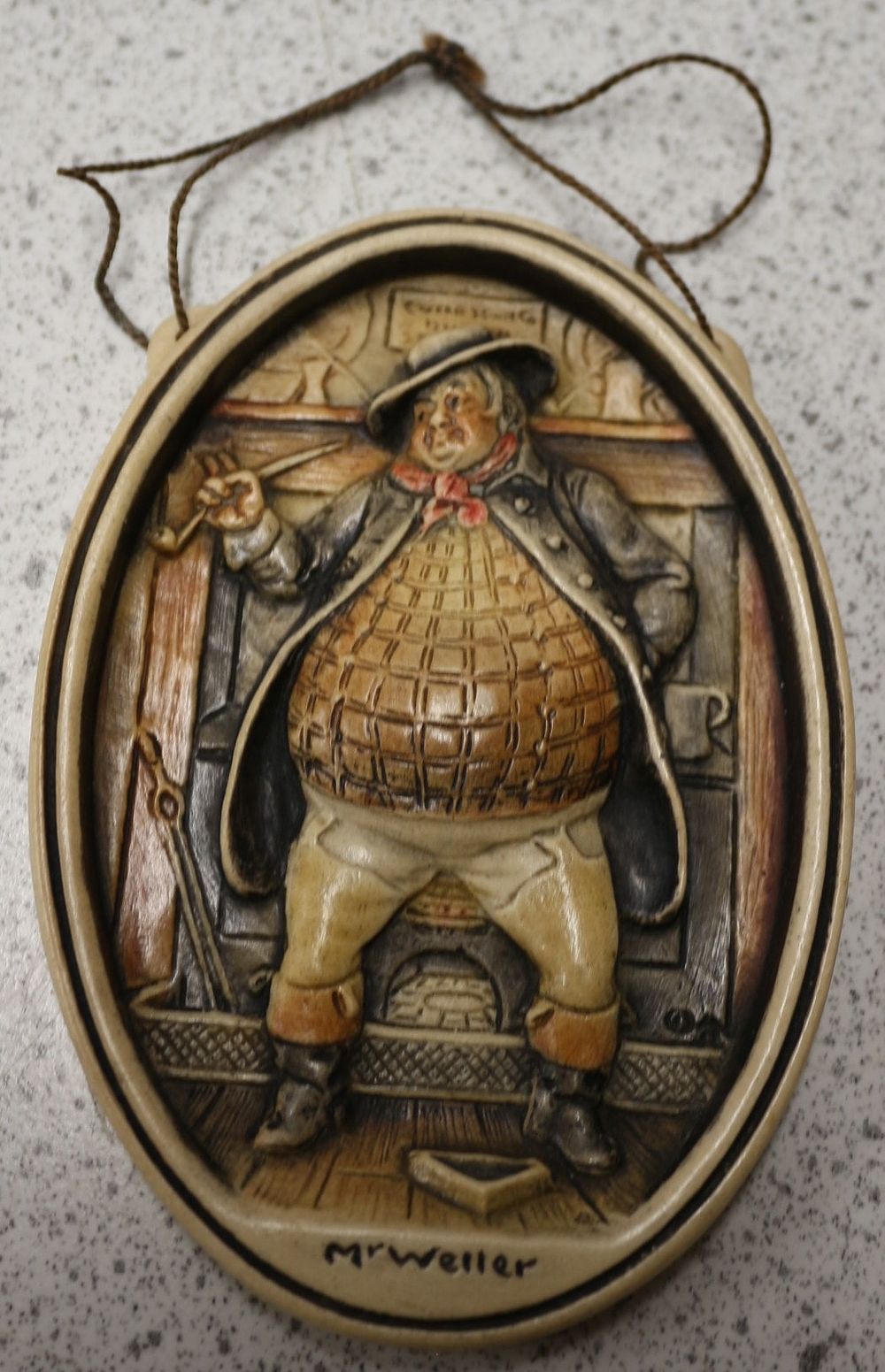 Lot 538: Arthur Osborne Ivorex Charles Dickens 'Mr. Weller' Wall Plaque