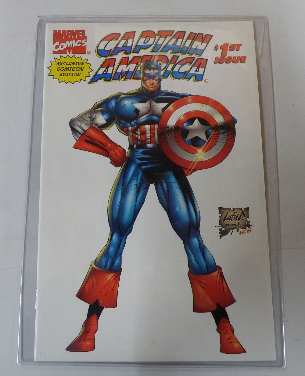 Lot 156: Rob Liefeld Signed Captain America #1st Issue Comicon Edition Comic
