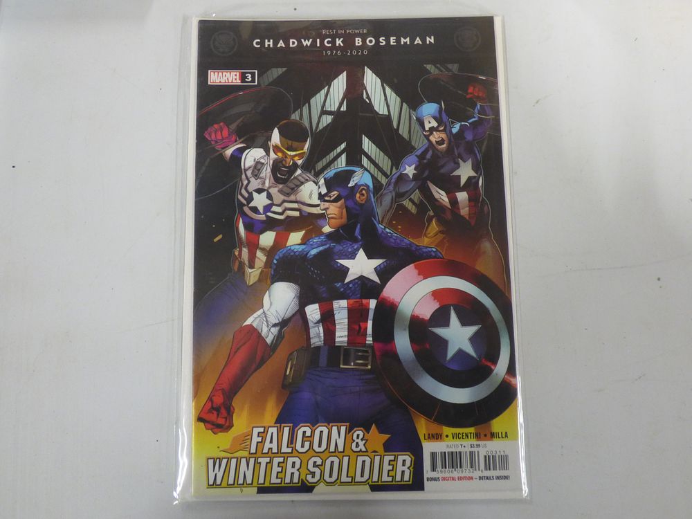 Lot 404: Marvel Comics Falcon & Winter Soldier Issue 3 Chadwick Boseman Tribute