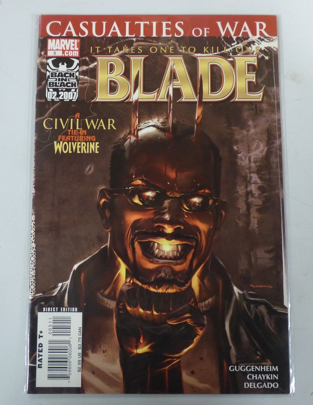 Lot 412: Marvel Comics Blade #5 Casualties of War Civil War Tie-In