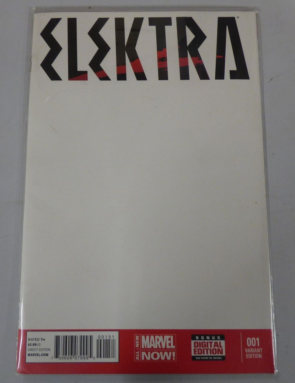 Lot 426: A Marvel Elektra 001 Blank Variant Edition Comic Book