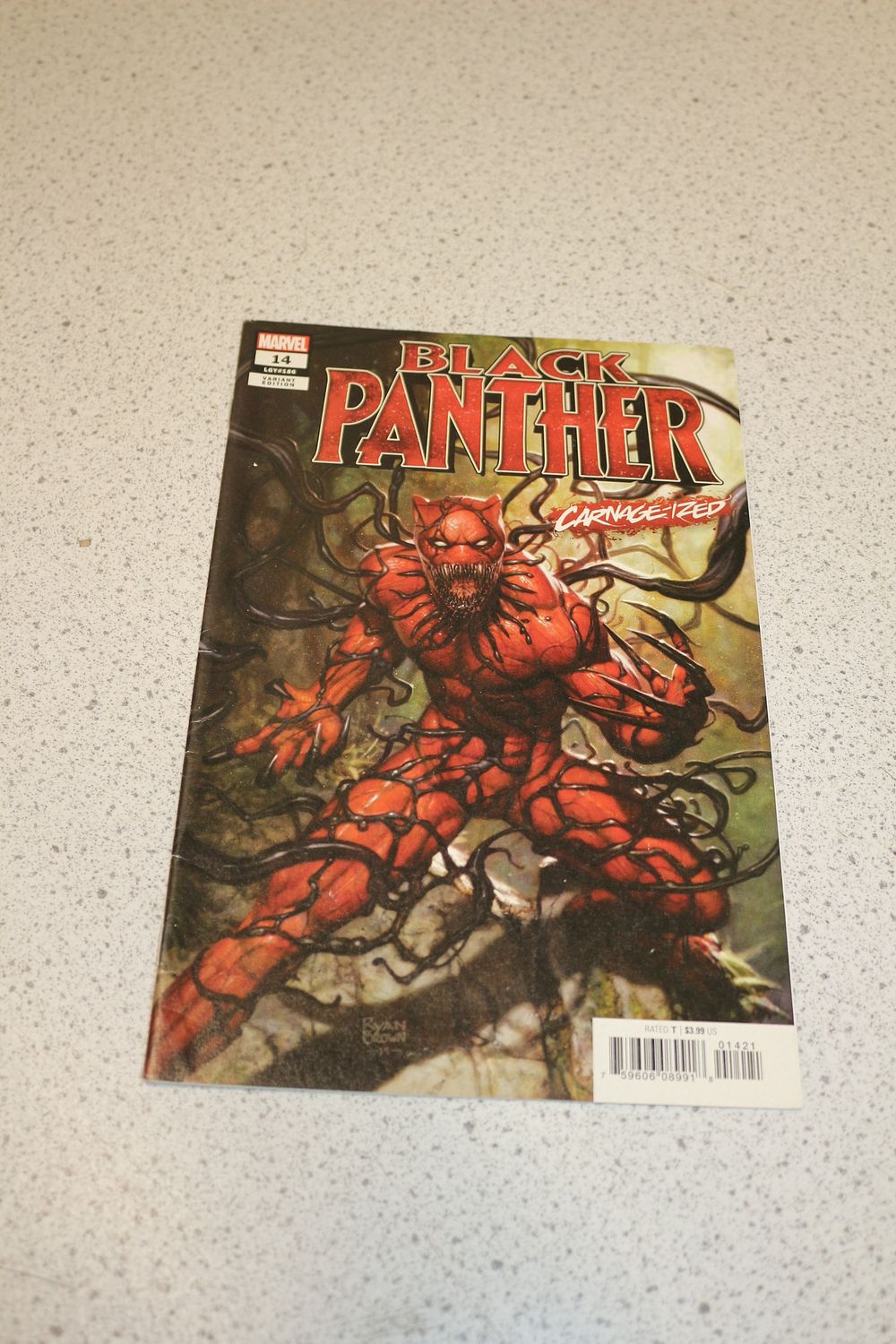 Lot 678: Marvel Black Panther #14 Carnage-ized Variant Comic by Ryan Brown