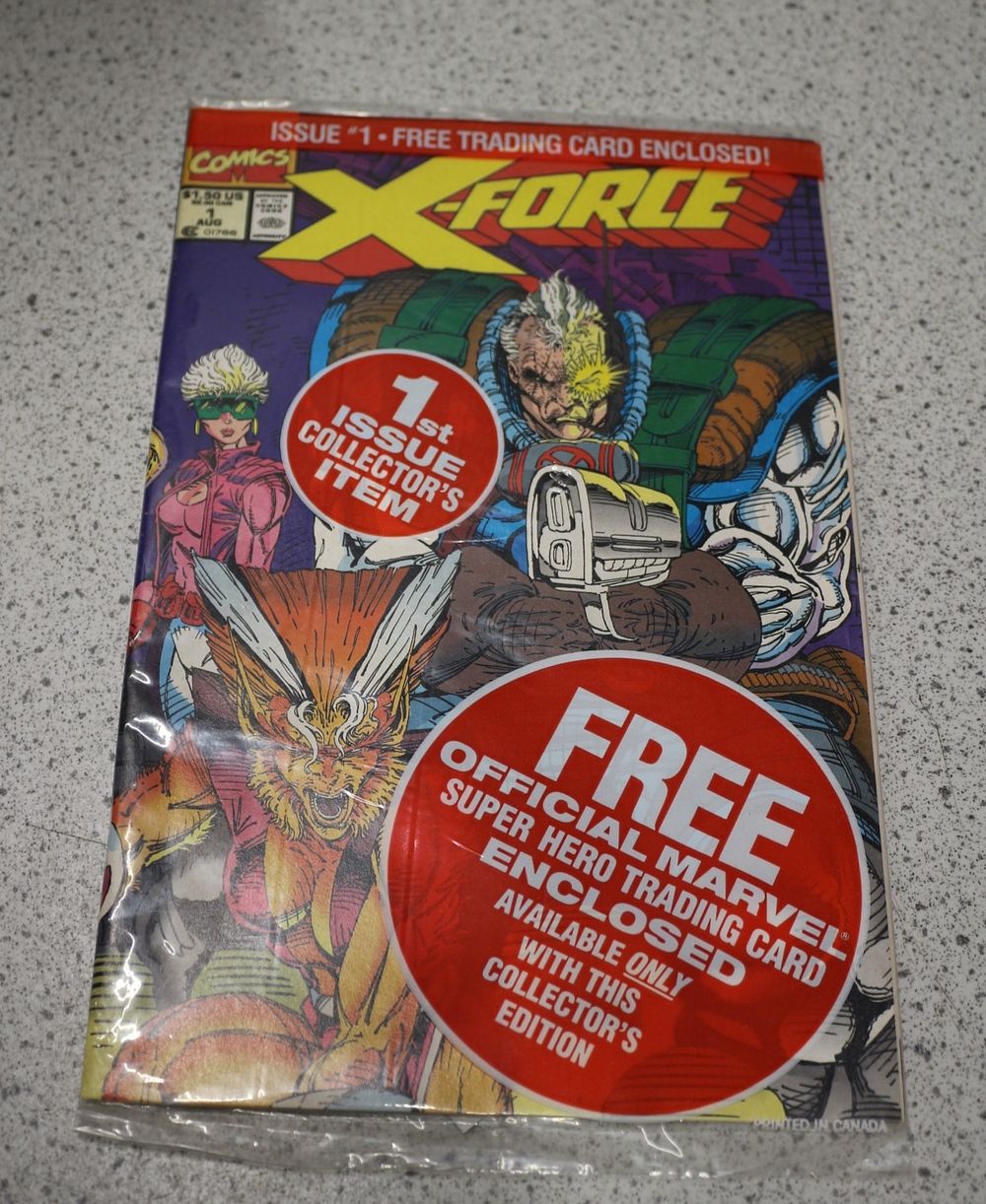 Lot 689: Marvel X-Force #1 Comic Book with Trading Card, Unopened