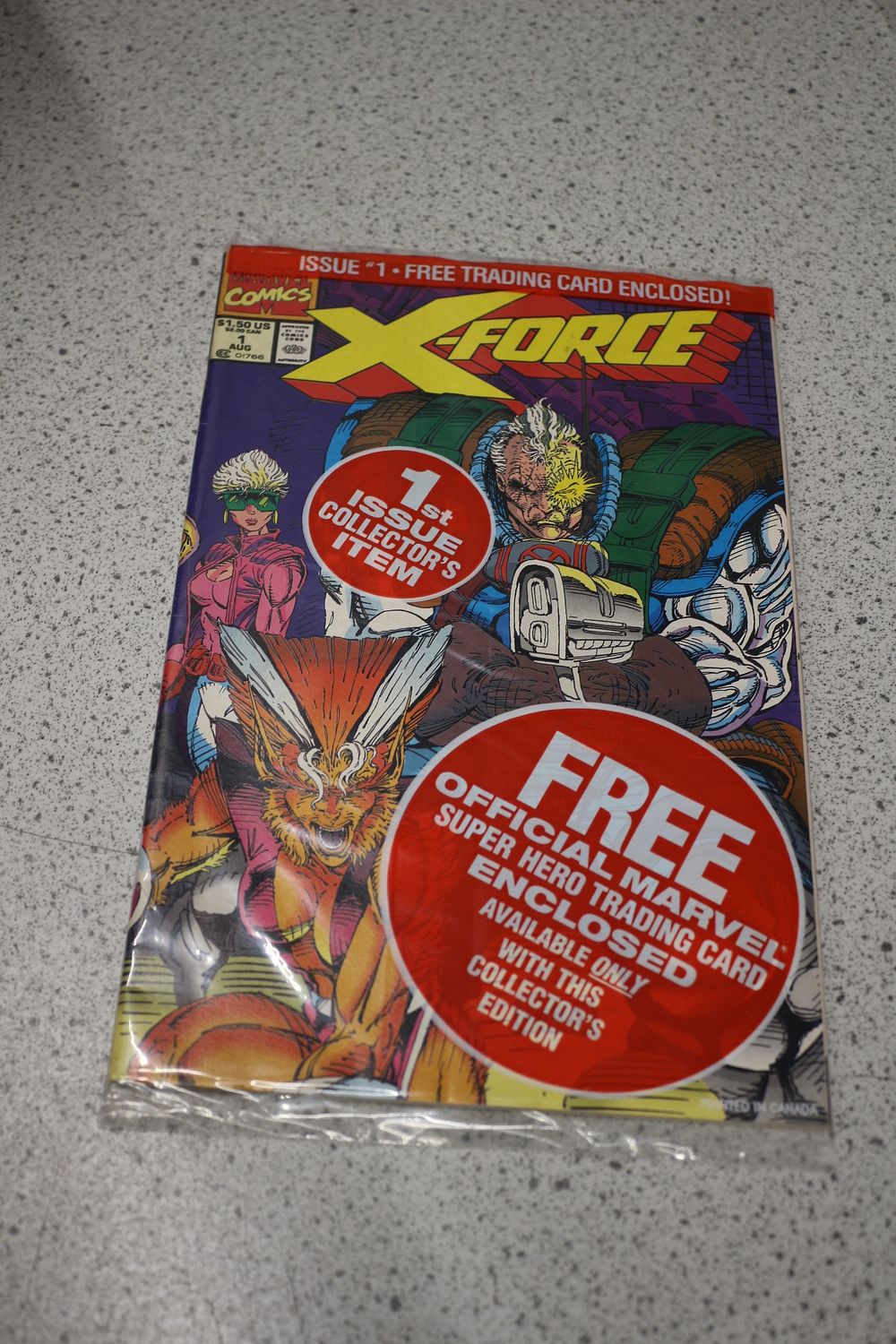 Lot 691: Marvel Comics X-Force #1 Sealed Comic Book with Trading Card, Unopened