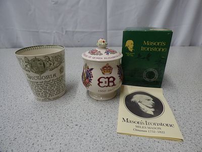 A Doulton Burslem Beaker and Mason's Ironstone Pot. 2 Rare China Pieces, A cream and green 