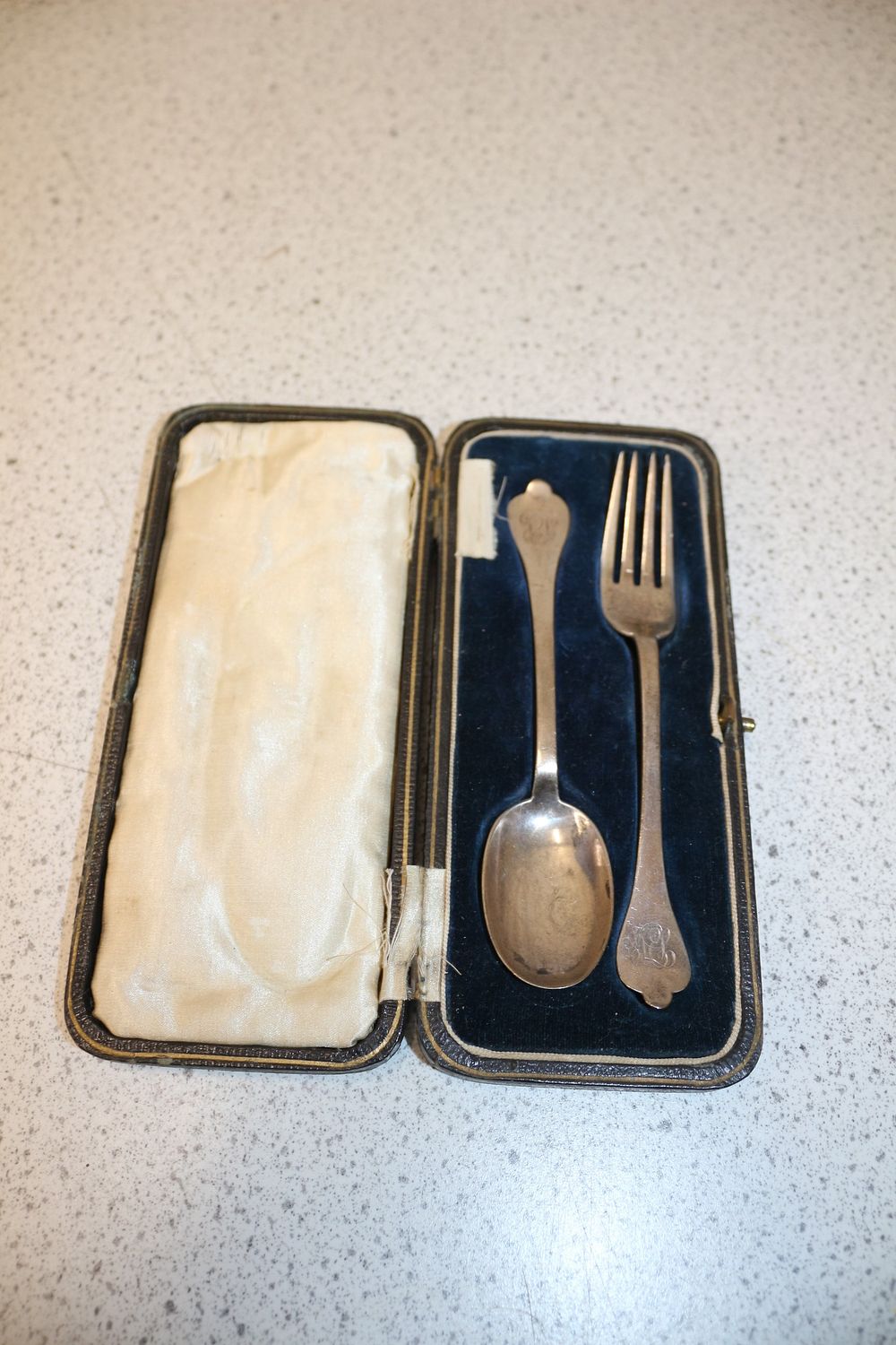 Lot 198: A Pair of Boxed Hallmarked Silver Spoon and Fork