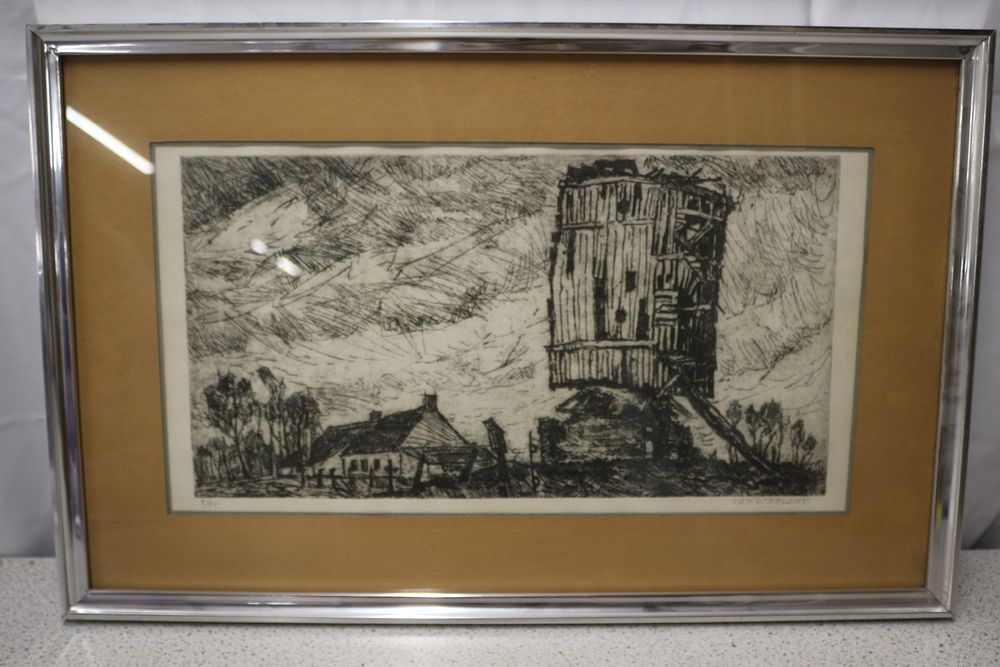 Lot 333: A Framed Etching by VAN.STEELANT.