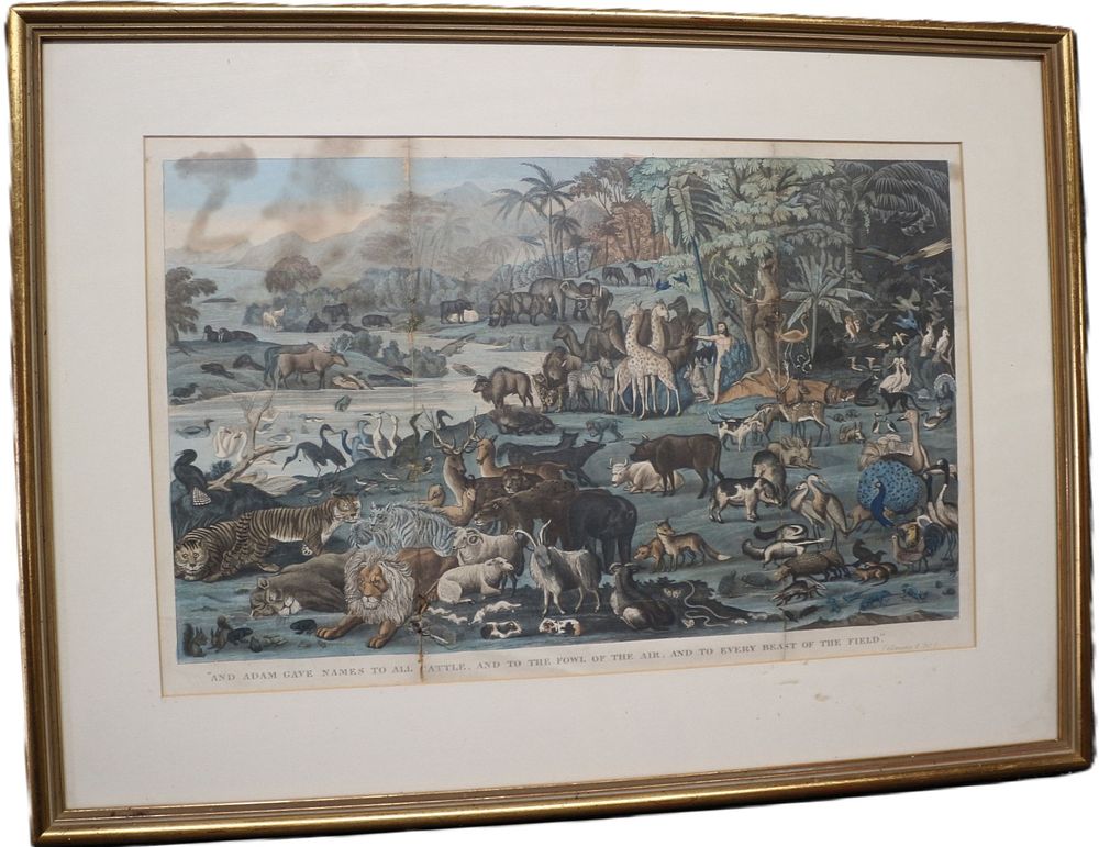 Lot 463: A Print of Adam Naming the Creation, by Covens & Mortier/Corneille, Amsterdam, circa 1685