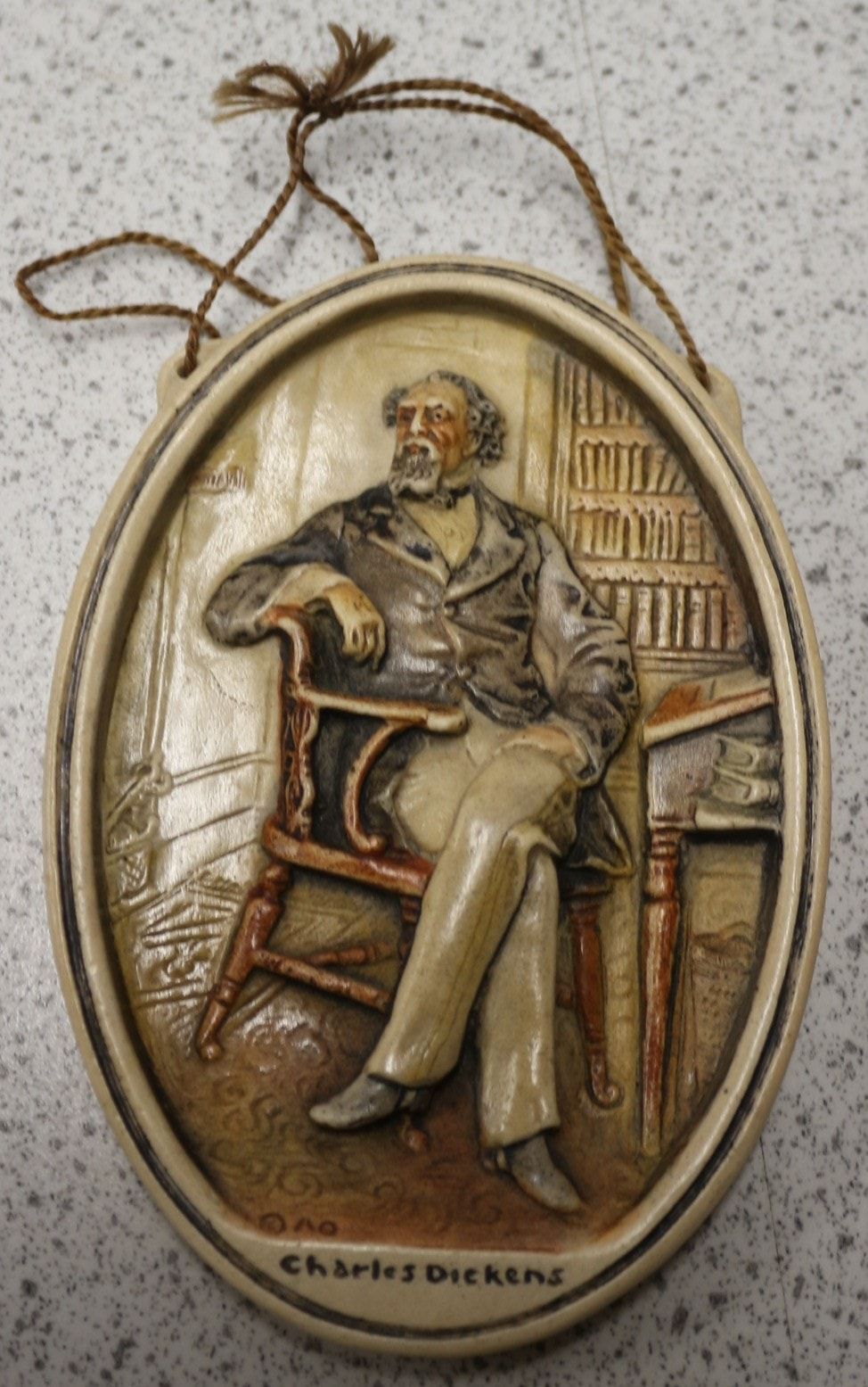 Lot 473: Osborne Ivorex Charles Dickens Wall Plaque