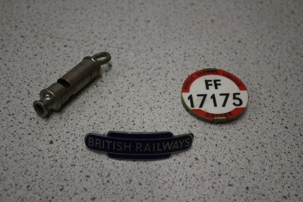 Lot 177: A Group of Three British Railways Badge, Whistle and Token