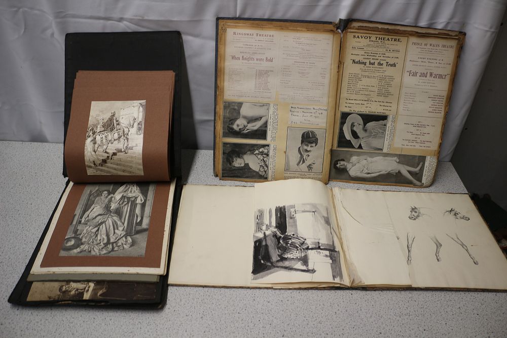Lot 188: A Collection of Vintage Scrapbooks and Sketch Book