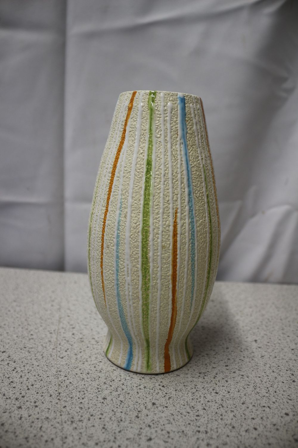 Lot 202: Mid Century Italian Ceramic Striped Vase