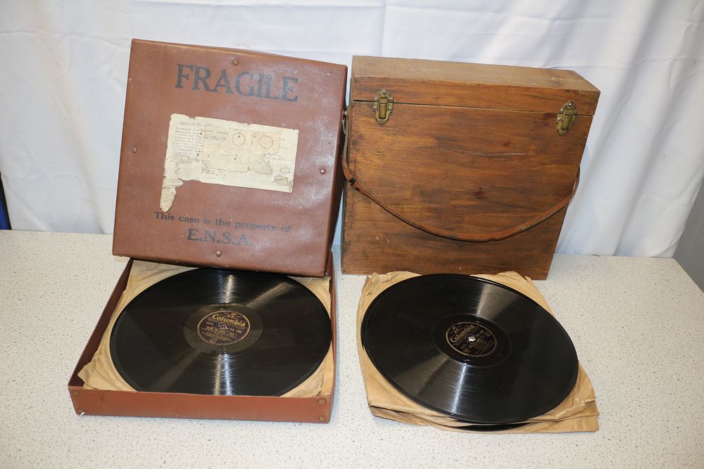 Lot 225: A Collection of Columbia Harry Parry's Sextet Records and Case. Plus Handmade Record Case