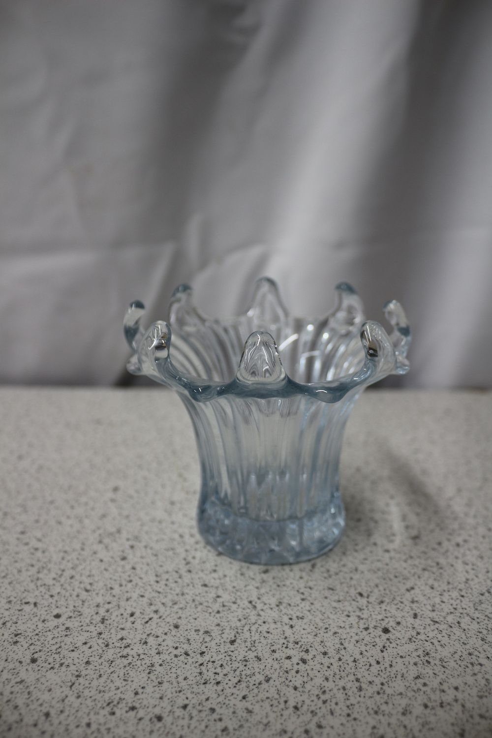 Lot 244: Art Deco Style Light Blue Fluted Glass Sowerby Lily Vase