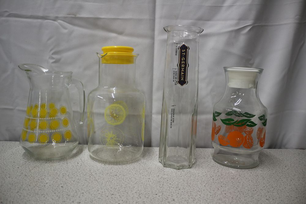 Lot 286: Collection of Four 1980s Assorted Clear Glass Carafes