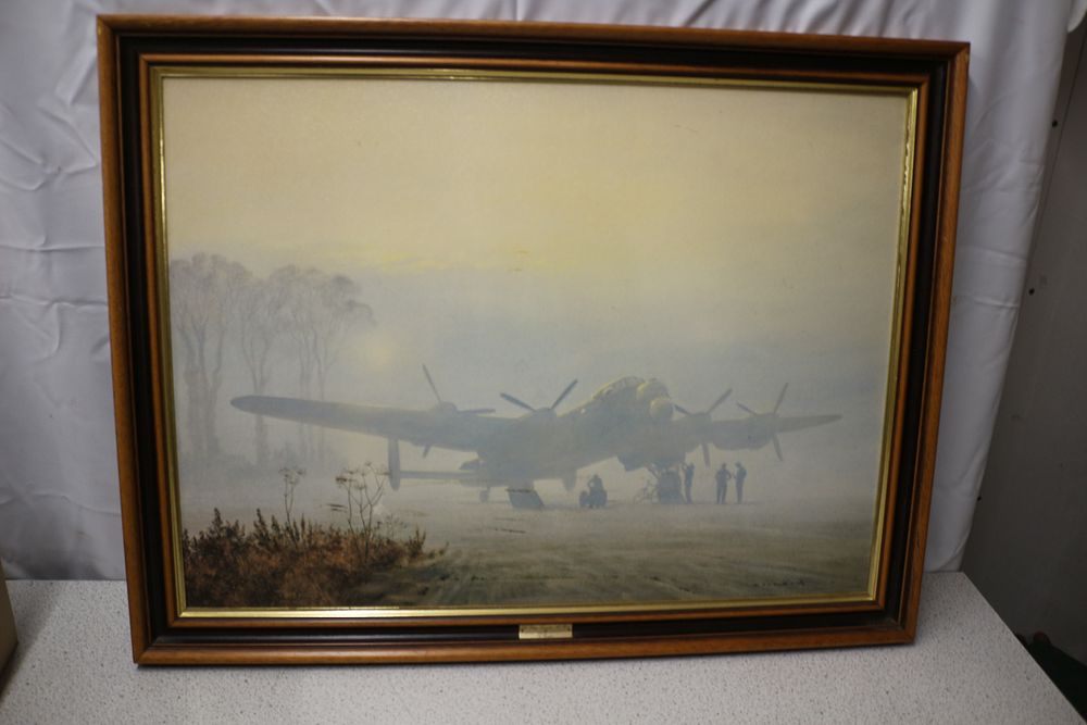 Lot 308: G. Coulson Off Duty Lancaster At Rest Framed Artwork