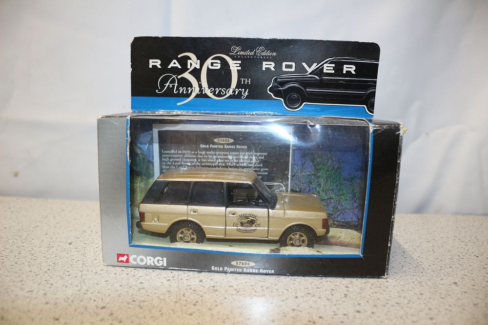 Lot 316: Corgi Gold Painted Range Rover 30th Anniversary Model Car