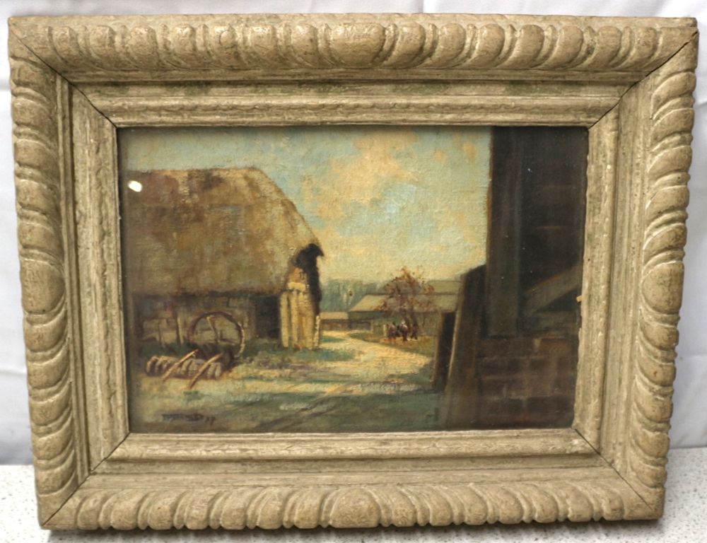 Lot 488: Morgan Alfred THORNLEY (Early 20th Century), 'The OLD BARN', Oil on Board
