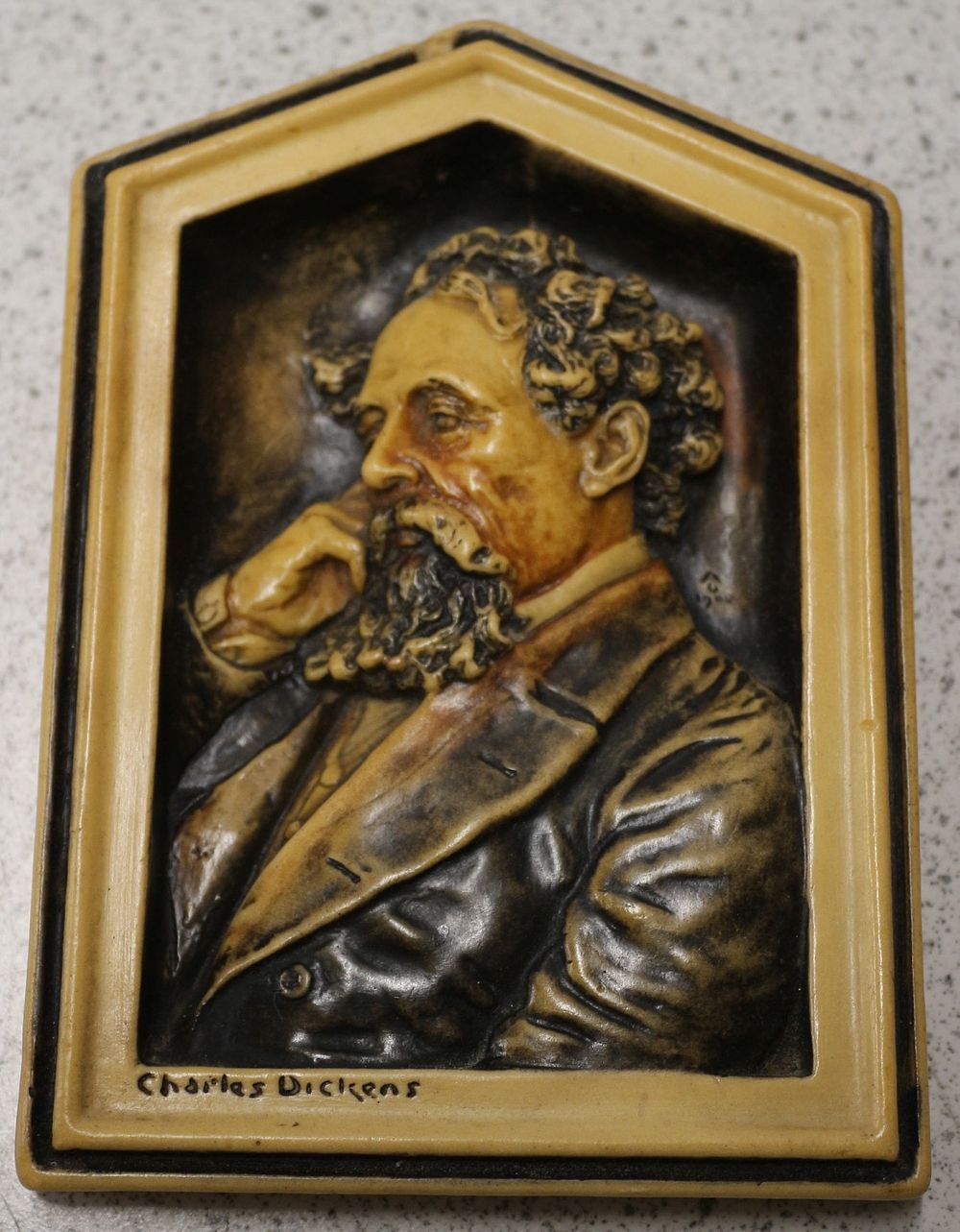 Lot 533: An Ivorex Osborne Charles Dickens Wall Plaque