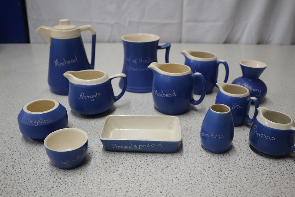 Lot 598: Collection of Blue Devon Pottery Souvenir Ware