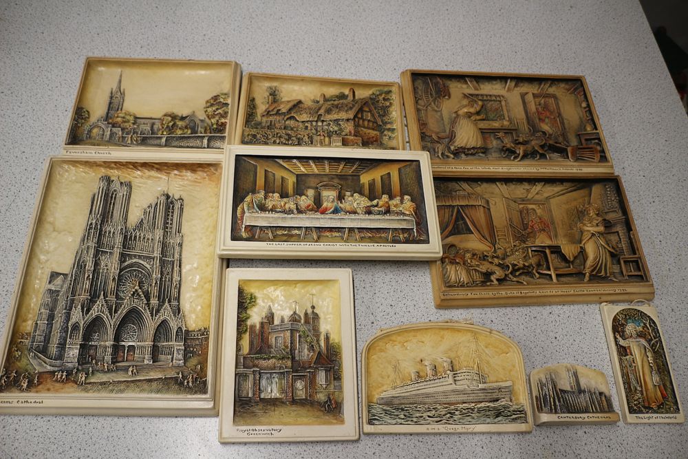 Lot 599: A Collection of 10 Ivorex Plaques, Historical Scenes