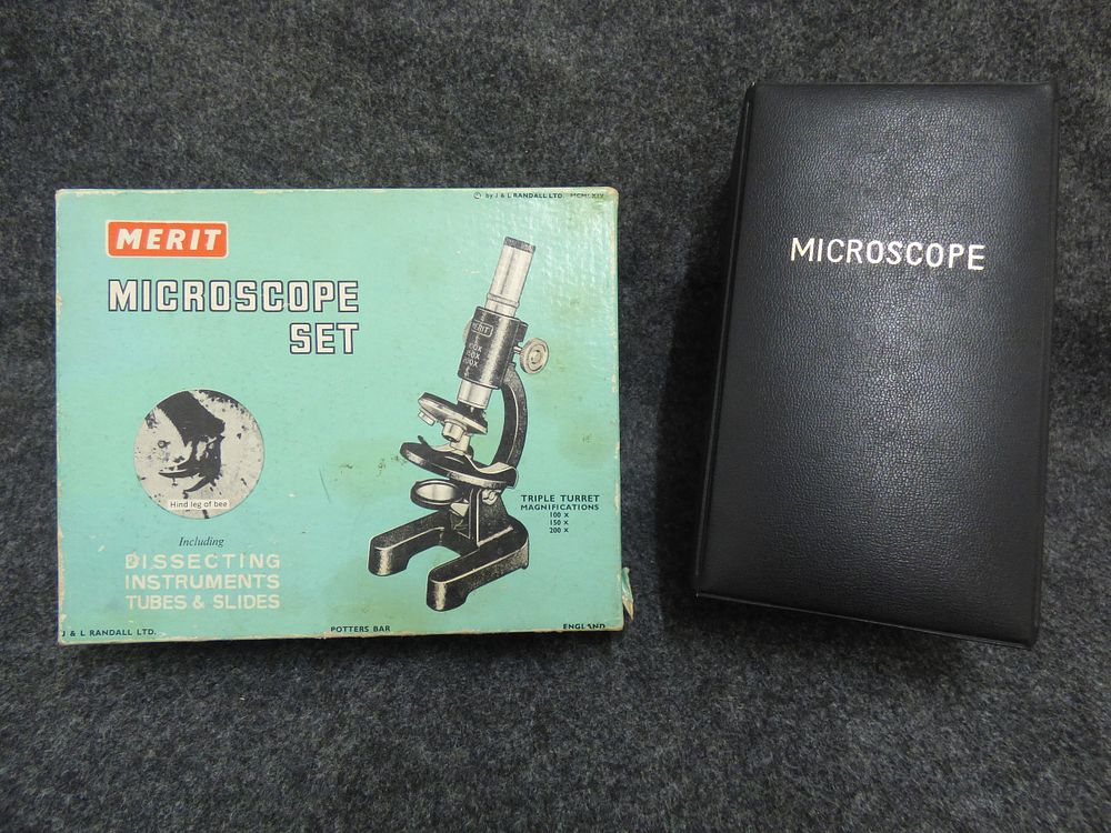 Lot 152: Two Vintage Microscope Sets Including Merit and Sears