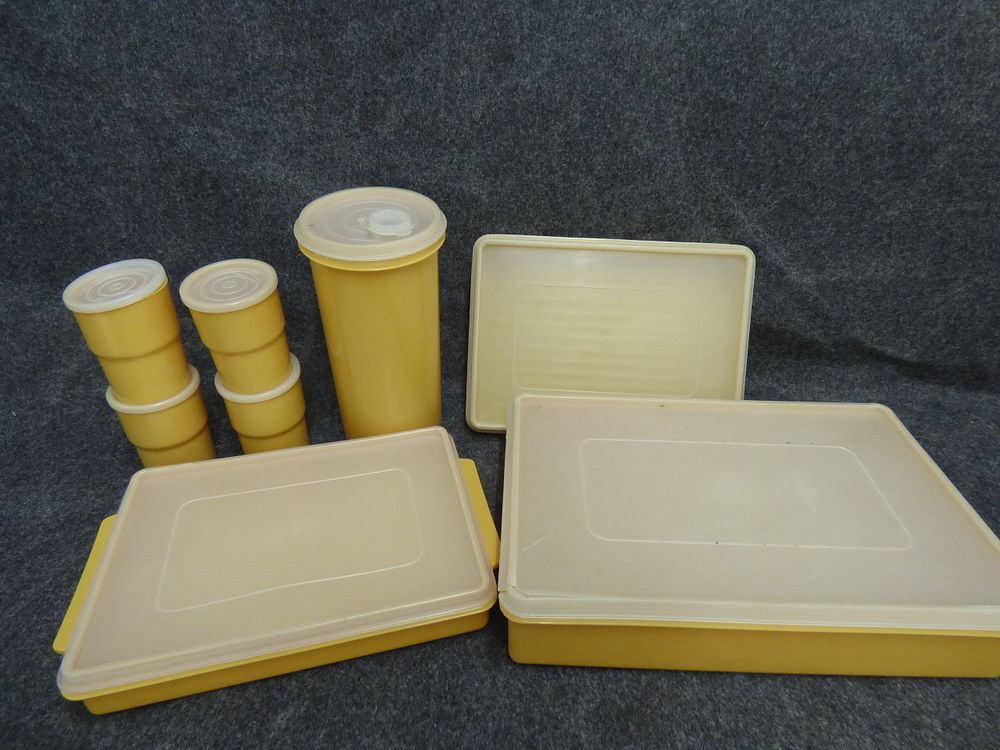 Lot 156: A Collection of Vintage Tupperware Harvest Gold Food Storage Containers