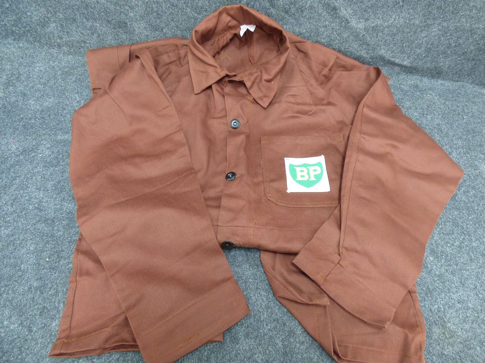 Lot 166: Vintage BP Brown Cotton Long Sleeve Mechanic Work Overalls