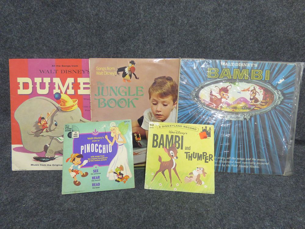 Lot 171: A Collection of Five Walt Disney Vinyl Record and Storybook Sets