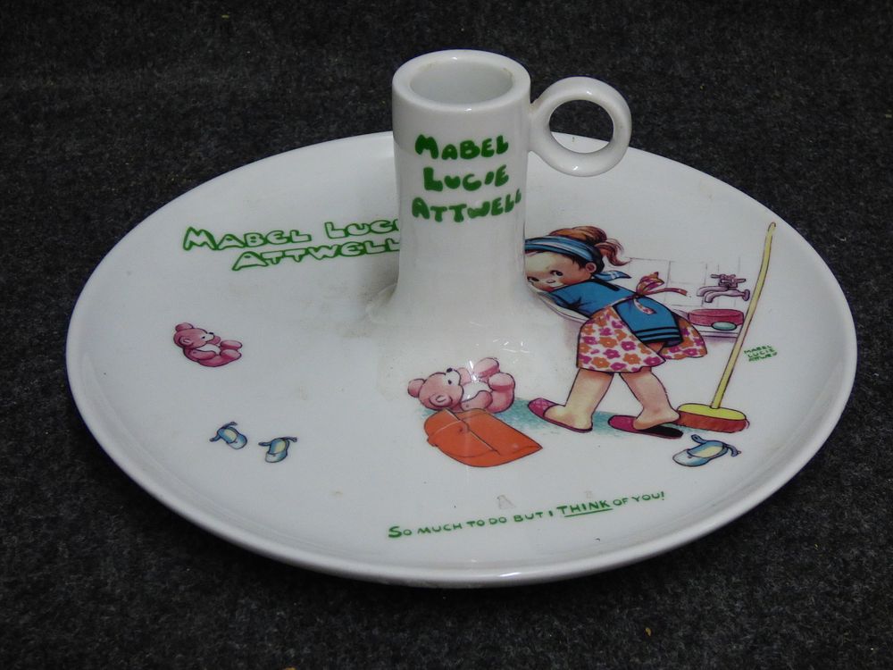 Lot 203: Shelley England Mabel Lucie Attwell Ceramic Chamberstick