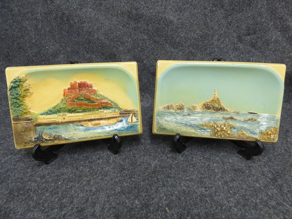 Lot 210: A Pair of W.H. Bossons Jersey Relief Wall Plaques