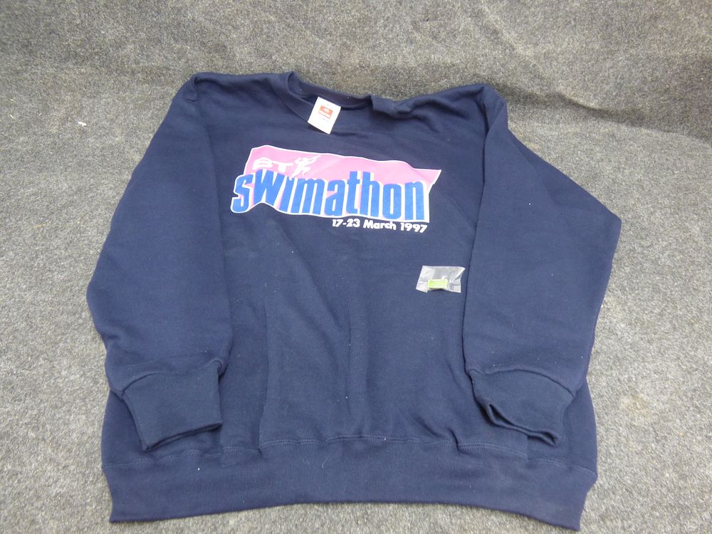 Lot 214: BT Swimathon Items Including Hanes Sweatshirt and Pin