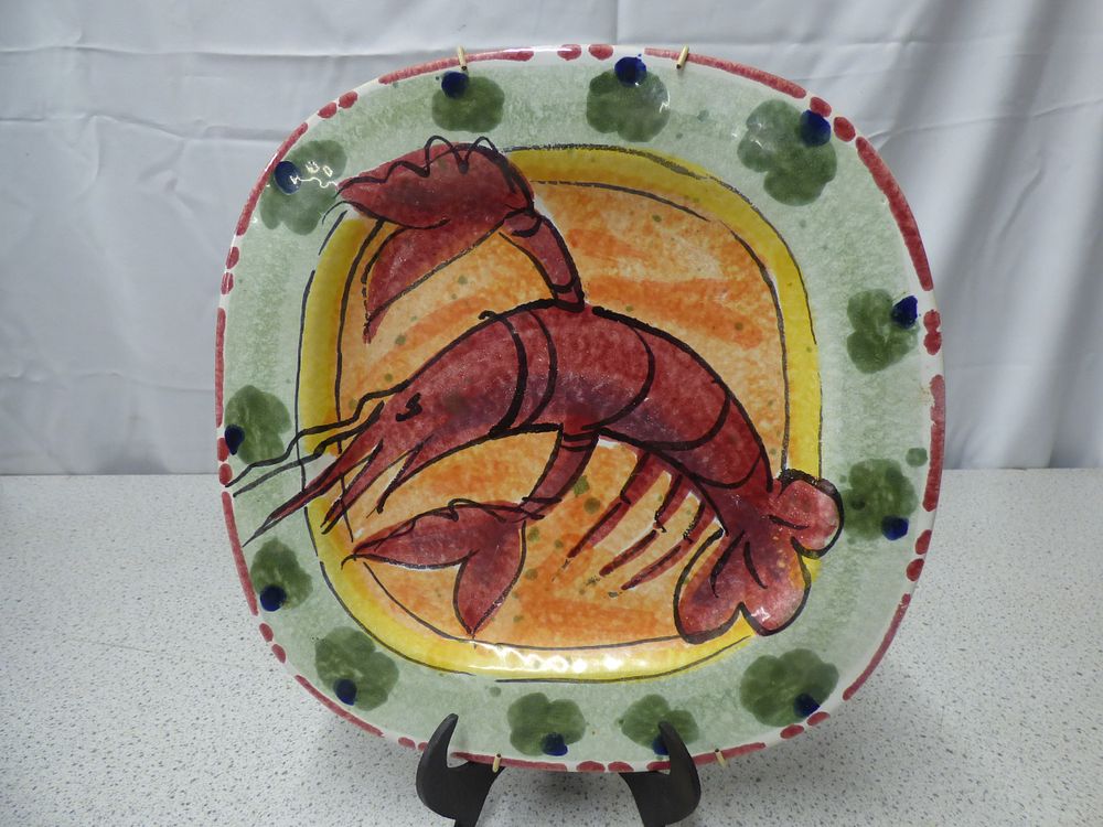 Lot 280: Hand-Painted Italian Ceramic Lobster Plate