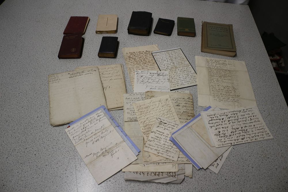 Lot 401: A Collection of Vintage Religious Books and Handwritten Church Letters Ephemera Dating from 1786-1874