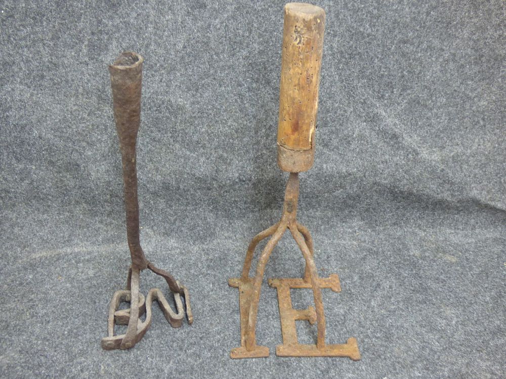 Lot 192: Two Vintage Wrought Iron Branding Irons