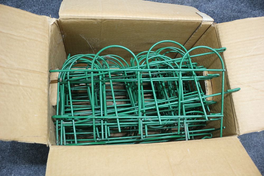 Lot 230: A Collection of Green Wire Mesh Garden Border Fence Sections