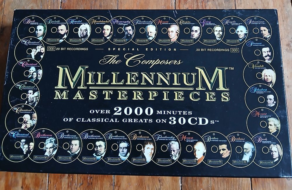 Lot 376: The Composers Millennium Masterpieces 30-CD Classical Music Box Set