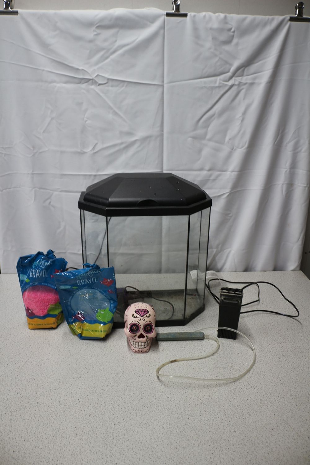 Lot 415: A Collection of Octagonal Fish Tank and Accessories