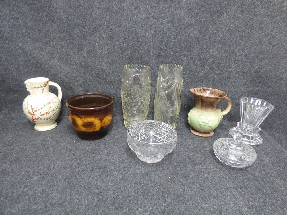 Lot 244: A Collection of Decorative Ceramic and Glassware Items inc Glass Vases