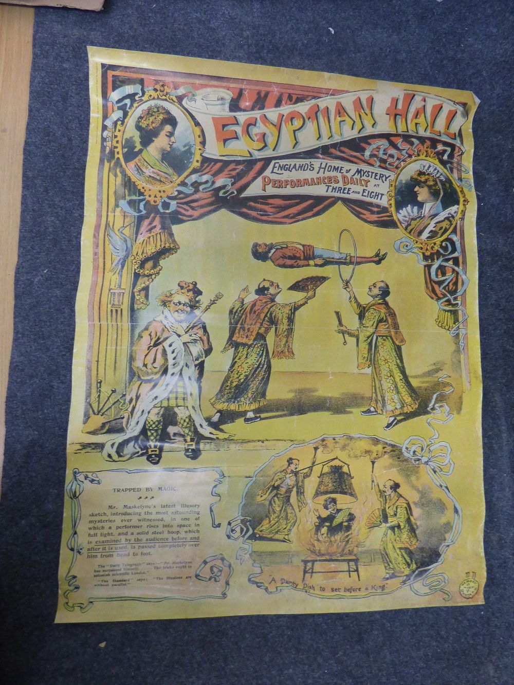 Lot 246: Vintage Egyptian Hall England's Home of Mystery Magic Poster