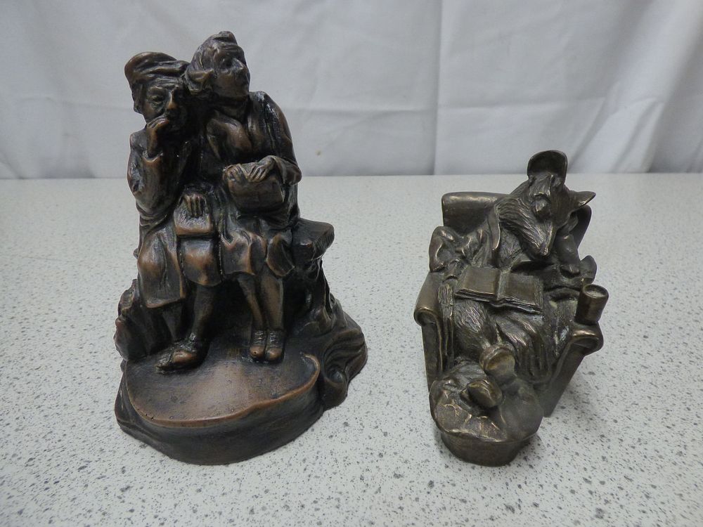 Lot 220: A Pair of Bronze Resin Figurines. Mouse and Two Women