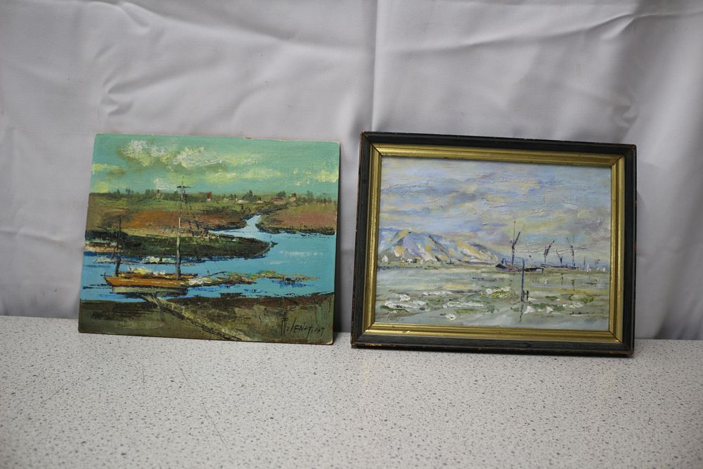 Lot 266: A Pair of Oil on Board Paintings, one Framed