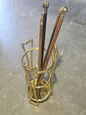 Brass Walking Stick Holders, Canes. 22" high 10" wide