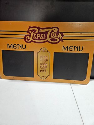 Vintage Pepsi-Cola Chalkboard Menu Sign. 37"&times;24"
