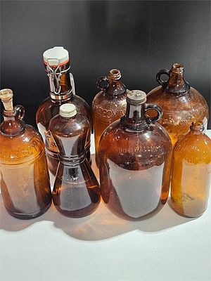 Vintage Amber Glass Jars