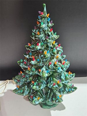 Vintage Ceramic Christmas Tree. Some Lights are missing, needs bulb
